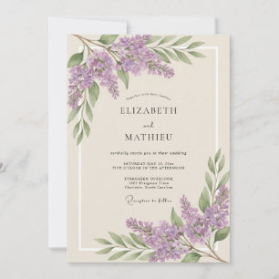 Convite Casamento Romântico Lavanda em Flor