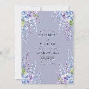 Convite Casamento Romântico Lavanda Wisteria
