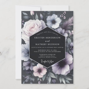Convite Casamento Romântico Mal-humorado Flor de Lavanda