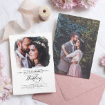 Convite Casamento Romântico Moderno Elegante Duas Fotograf<br><div class="desc">Convites românticos,  elegantes e modernos para fotos de casamento</div>
