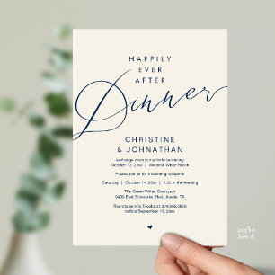 Convite Casamento Romântico Moderno Jantar Felizes para Se