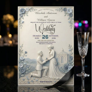 Convite Casamento Romântico na Capela Vintage