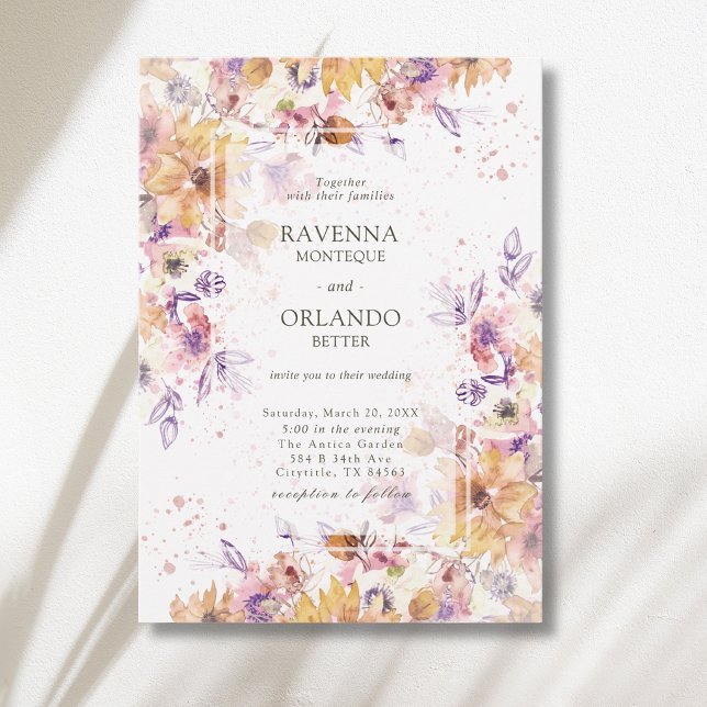 Convite Casamento Romântico no Jardim Botânico de Outono (Criador carregado)