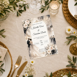 Convite Casamento Romântico no Salão de Baile Luxuoso