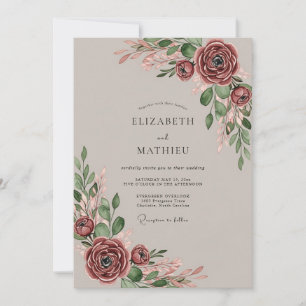 Convite Casamento Romântico Poético Rosa