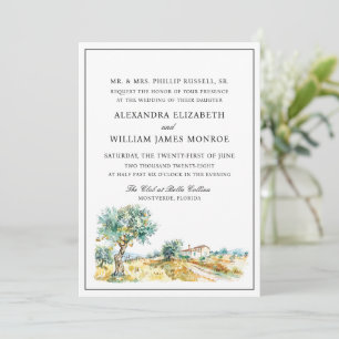 Convite Casamento Romântico por Aquarela Mediterrânica