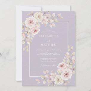 Convite Casamento Romântico Refinado de Lavanda
