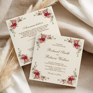 Convite Casamento Romântico Rústico Vintage Floral Tudo em
