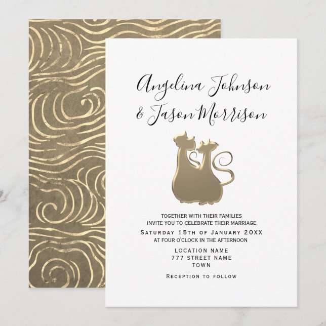 Convite Casamento Romântico Simples (Frente/Verso)