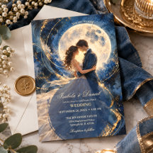 Casamento Romântico sob a Lua Cheia à Meia-Noite n