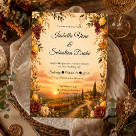 Convite Casamento Romântico Toscano