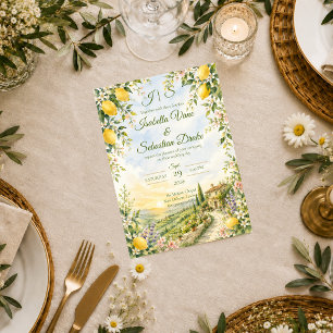 Convite Casamento Romântico Toscano