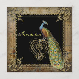 Convite casamento romântico vintage turquesa azul-verde pa