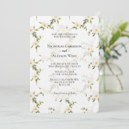 Convite Casamento Romântico White Floral