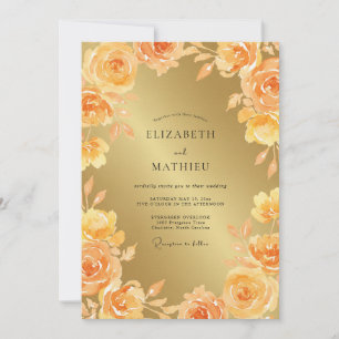Convite Casamento Rosa Âmbar Dourado