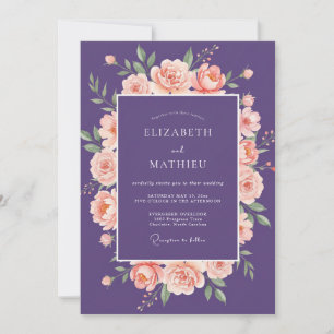 Convite Casamento Rosa Ameixa Dourada