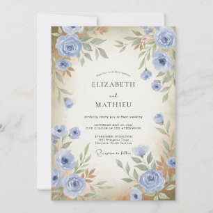 Convite Casamento Rosa Antiga Periwinkle