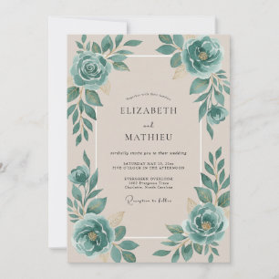 Convite Casamento Rosa Azul Champagne