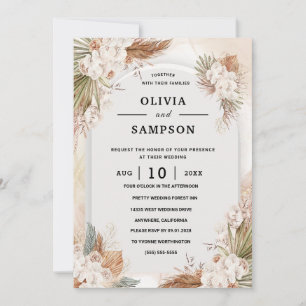 Convite Casamento Rosa Bege Dourado Borgonha Dourado
