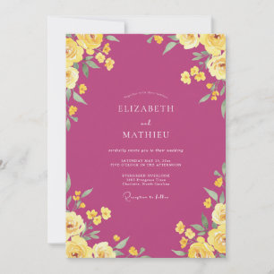 Convite Casamento Rosa Bege Magenta