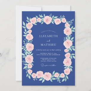 Convite Casamento Rosa Bege Meia-Noite
