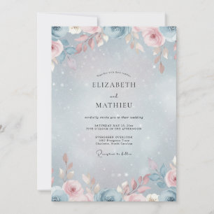 Convite Casamento Rosa Bege Periwinkle