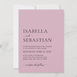 Convite Casamento Rosa Bege Simples