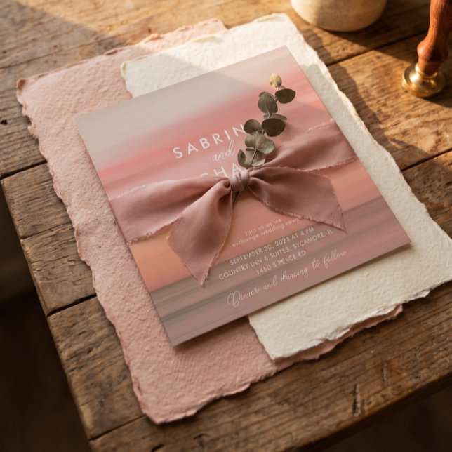 Convite Casamento Rosa Beijo Chic Moderno (Criador carregado)