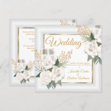 Casamento Rosa Branca Floral Champanhe Dourado