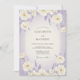Convite Casamento Rosa Branca Periwinkle
