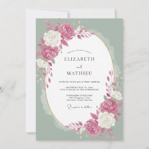 Convite Casamento Rosa Branco Magenta