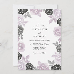 Convite Casamento Rosa Carvão Mauve