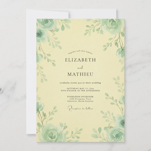 Convite Casamento Rosa Celadão Manteiga (Frente)