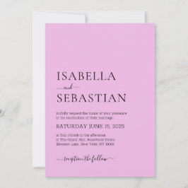 Convite Casamento Rosa Claro Simples