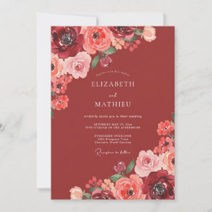 Convite Casamento Rosa Coral Ferrugem