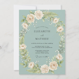 Convite Casamento Rosa Creme Celadon