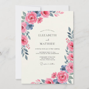 Convite Casamento Rosa de Ardósia de Frutas