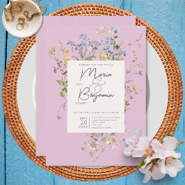 Convite Casamento Rosa Delicado Boho Selvagens