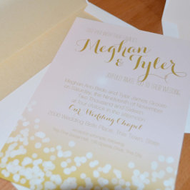 Convite Casamento Rosa e Sparkle Dourado