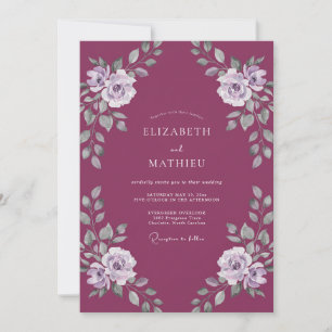 Convite Casamento Rosa Empoeirado Magenta