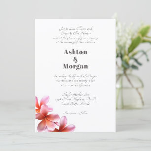 Convite Casamento Rosa Frangipani Nomes de Pais
