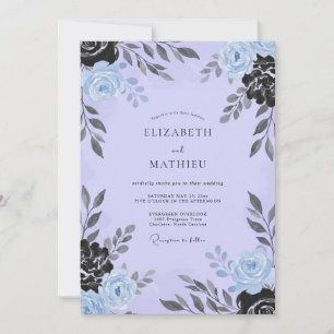 Convite Casamento Rosa Lavanda Ardósia