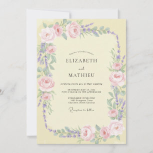 Convite Casamento Rosa Lavanda Manteiga