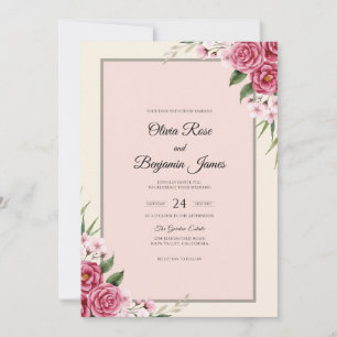 Convite Casamento Rosa Magenta Blush