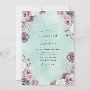 Convite Casamento Rosa Malva Menta