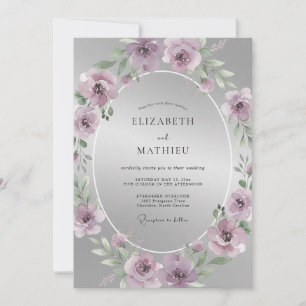 Convite Casamento Rosa Malva Polido Prata