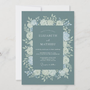 Convite Casamento Rosa Marfim Ardósia
