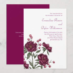 Convite Casamento Rosa Marrom