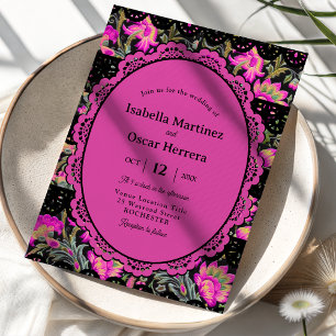Convite Casamento rosa mexicano