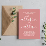 Convite Casamento Rosa Minimalista Verdadeiro Simplicidade<br><div class="desc">Este simples e maravilhoso convite de casamento é perfeito para o minimalista de todos nós! Por favor,  entre em contato comigo se você quiser ajuda para personalizar a parte de texto deste convite para casamento.</div>